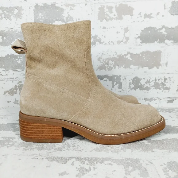 New Lucky Brand LK-Kazey Tan Suede Leathe Ankle Boots M170 - Picture 4 of 11
